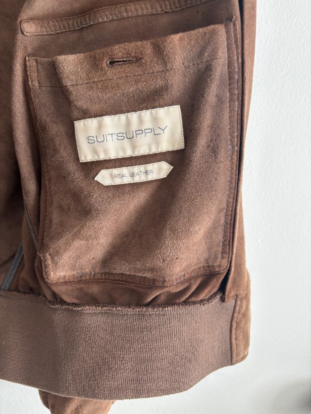 $950 Suitsupply Brown Suede Blouson Valstarino Bomber Jacket - Medium - Picture 6 of 11